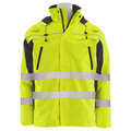 Erb Safety Jacket, Ripstop, Removable Vest, Class 3, W570R, Hi-Viz Lime, LG 62531